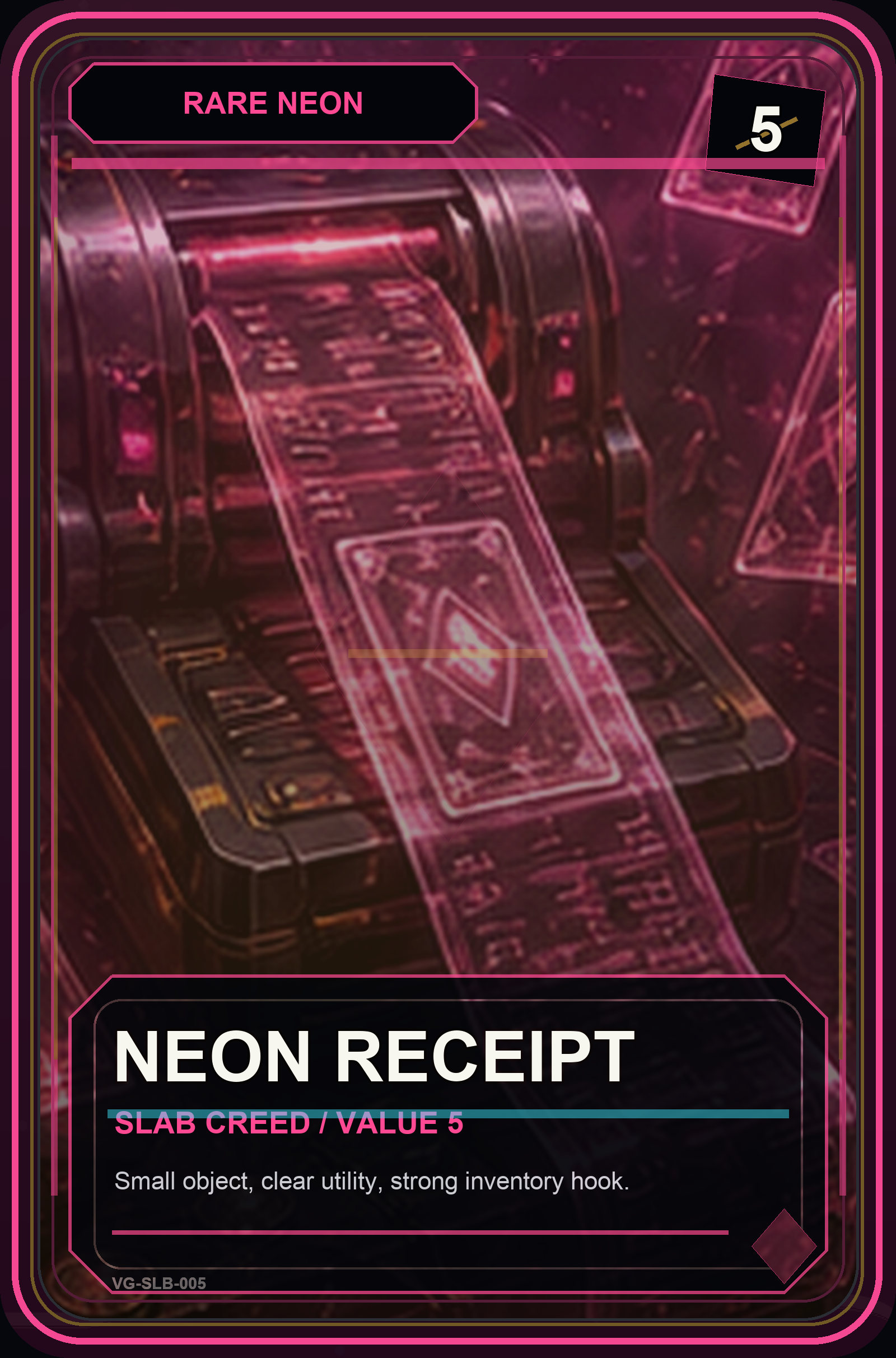 Neon Receipt VaultGrail card art